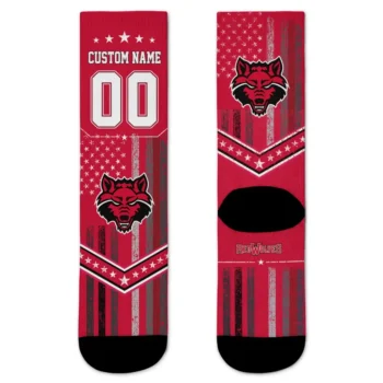 Arkansas State Red Wolves Socks Personalized Star Stripes Scarlet White Best Selling