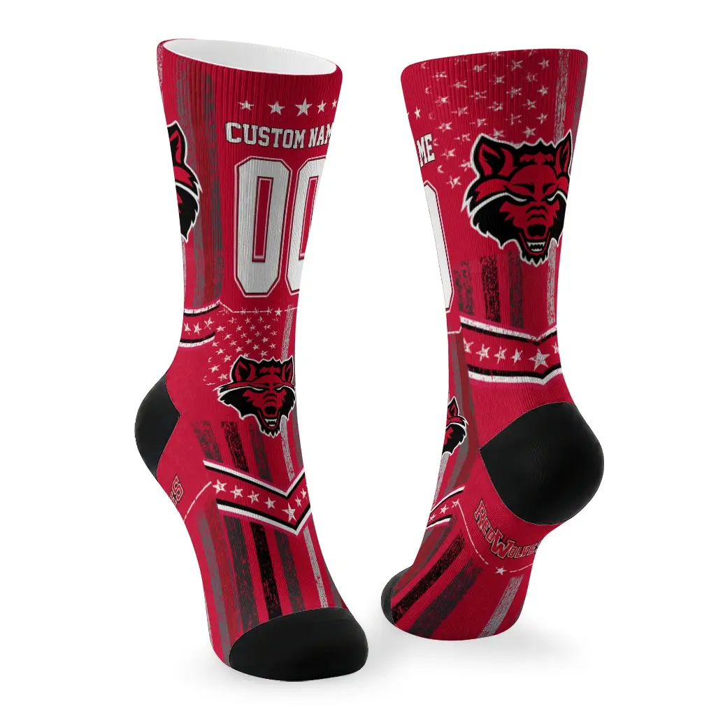 Arkansas State Red Wolves Socks Personalized Star Stripes Scarlet White Fashion Forward Arkansas State Red Wolves Socks Personalized Star Stripes Scarlet White Fashion Forward