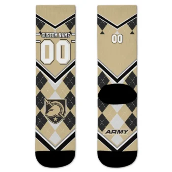 Army Black Knights Socks Personalized Argyle Pattern Gold Best Selling