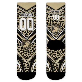 Army Black Knights Socks Personalized Leopard Print Gold Black Best Selling