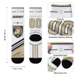 Army Black Knights Socks Personalized Nautical Icons Gold White Best Selling