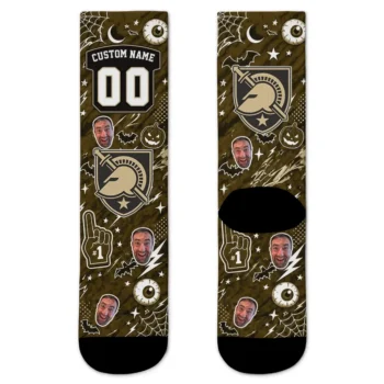 Army Black Knights Socks Personalized Scattered Icons Gold Best Selling