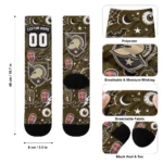 Army Black Knights Socks Personalized Scattered Icons Gold Best Selling