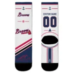 Atlanta Braves Socks - Custom Nautical Icons Navy White