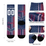 Atlanta Braves Socks Custom Star Stripes Navy White Best Selling