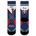 Atlanta Braves Socks Customized Arrow Blocks Navy Best Selling