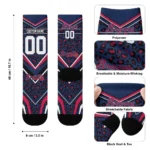 Atlanta Braves Socks Customized Leopard Print Navy Black Best Selling