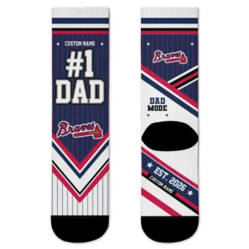 Atlanta Braves Socks - Customized Pinstripe Chevron Navy White