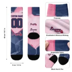Atlanta Braves Socks Personalized Geometric Tech Navy Best Selling