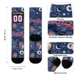 Atlanta Braves Socks Personalized Scattered Icons Navy Best Selling