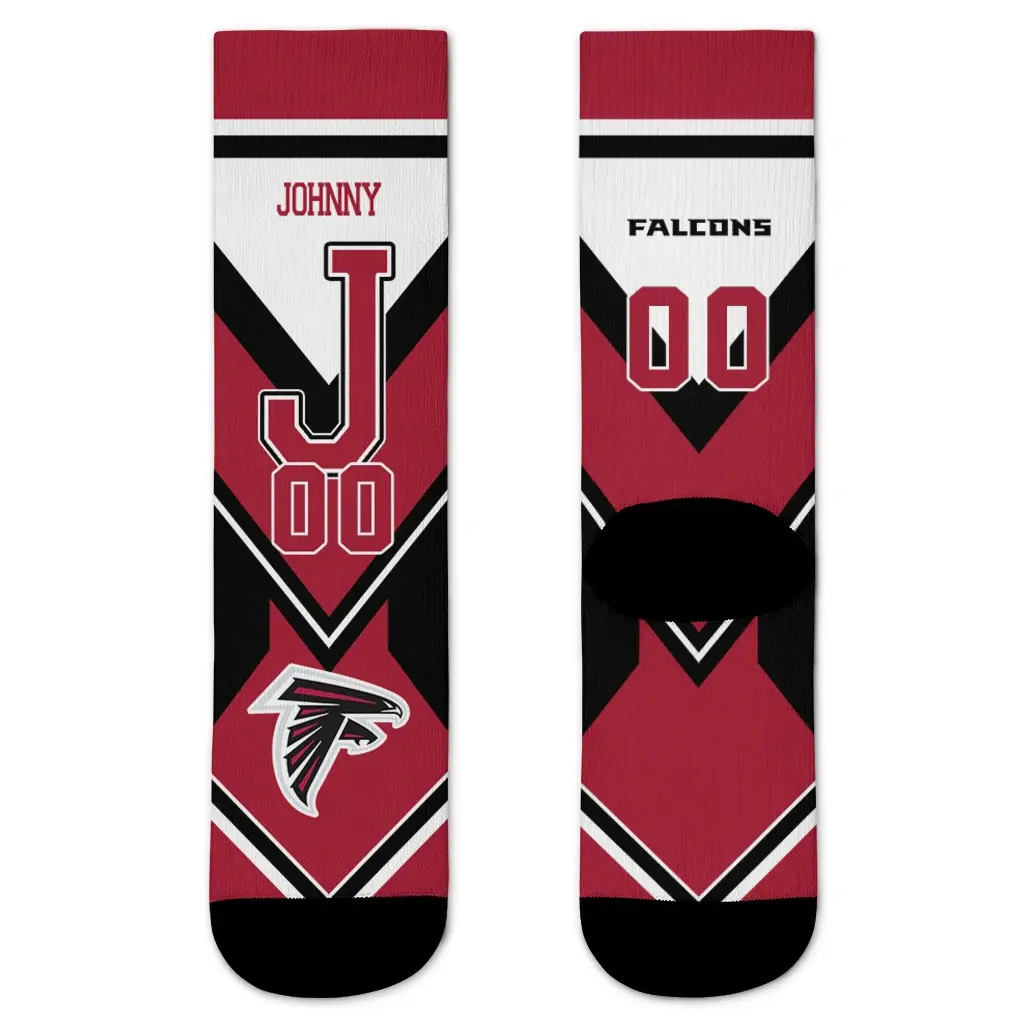 Atlanta Falcons Socks Customized Arrow Blocks Red Best Selling Atlanta Falcons Socks Customized Arrow Blocks Red Best Selling
