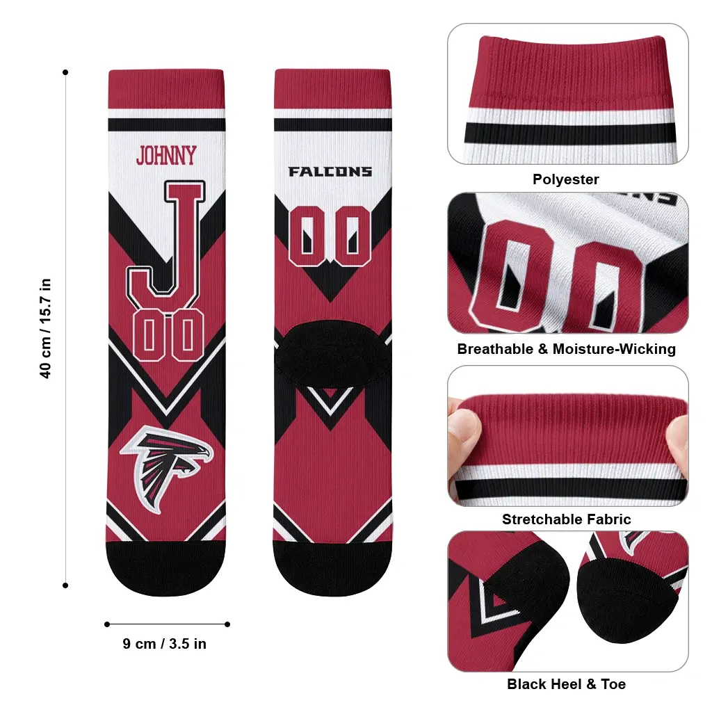 Atlanta Falcons Socks Customized Arrow Blocks Red High Quality Atlanta Falcons Socks Customized Arrow Blocks Red High Quality