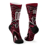Atlanta Falcons Socks Customized Leopard Print Red Black Best Selling