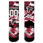 Atlanta Falcons Socks - Personalized Woodland Camo Red