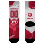 Atlanta Hawks Socks Custom Geometric Tech Red Best Selling