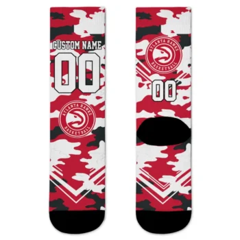 Atlanta Hawks Socks Custom Woodland Camo Red Best Selling