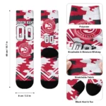 Atlanta Hawks Socks Custom Woodland Camo Red Best Selling