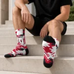 Atlanta Hawks Socks Custom Woodland Camo Red Best Selling