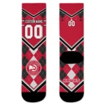 Atlanta Hawks Socks Customized Argyle Pattern Red Best Selling