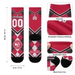 Atlanta Hawks Socks Customized Argyle Pattern Red Best Selling