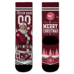 Atlanta Hawks Socks Customized Snowy Scene Red White Best Selling