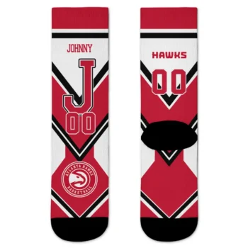 Atlanta Hawks Socks Personalized Arrow Blocks Red Best Selling
