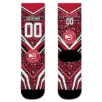 Atlanta Hawks Socks Personalized Leopard Print Red Black Best Selling