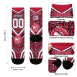 Atlanta Hawks Socks Personalized Leopard Print Red Black Best Selling