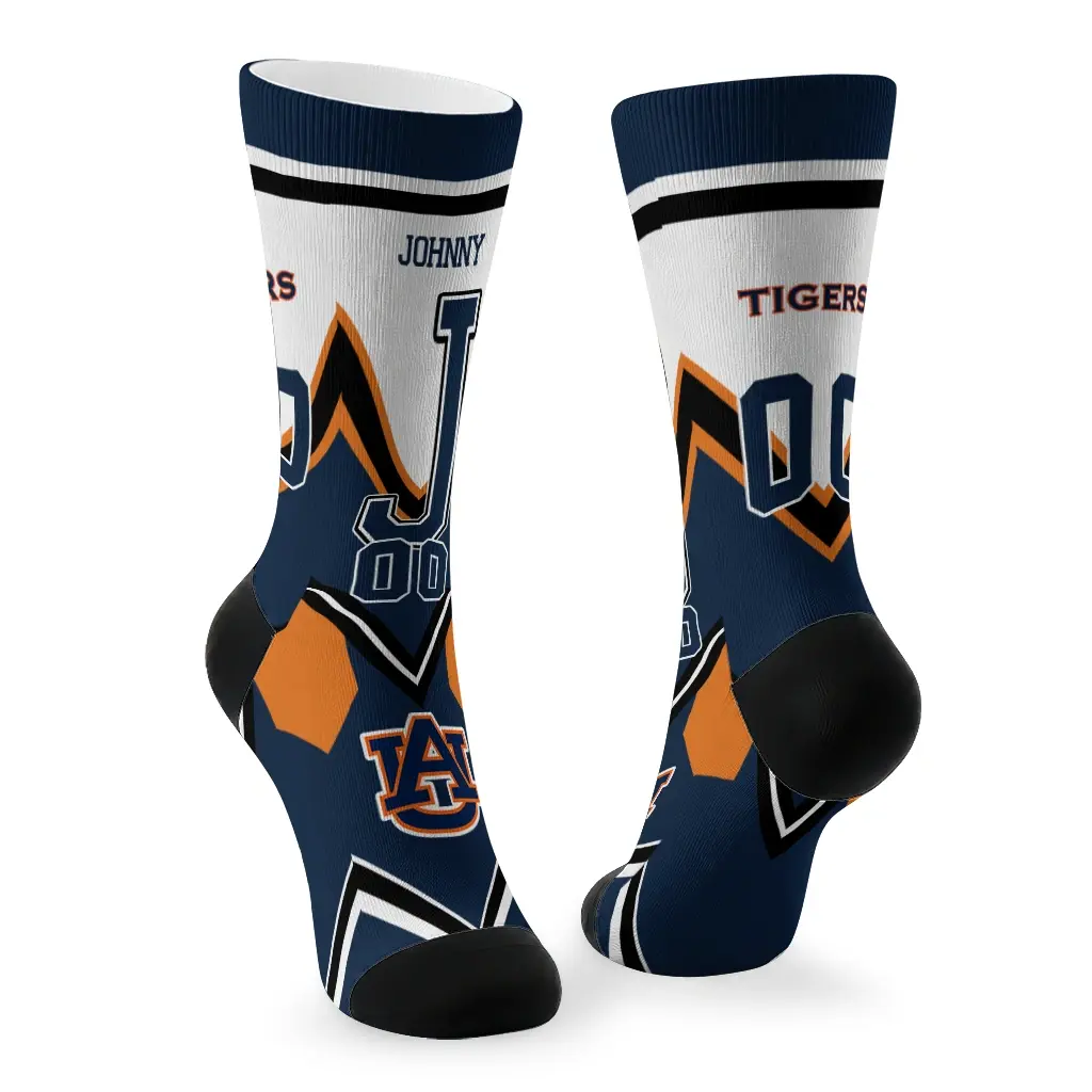 Auburn Tigers Socks Personalized Arrow Blocks Navy Blue Fashion Forward Auburn Tigers Socks Personalized Arrow Blocks Navy Blue Fashion Forward