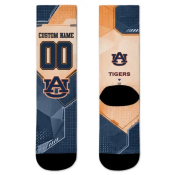 Auburn Tigers Socks Personalized Geometric Tech Navy Blue Best Selling