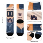 Auburn Tigers Socks Personalized Geometric Tech Navy Blue Best Selling