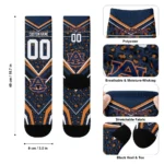 Auburn Tigers Socks Personalized Leopard Print Navy Blue Black Best Selling