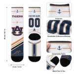 Auburn Tigers Socks Personalized Nautical Icons Navy Blue White Best Selling