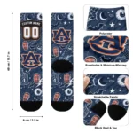 Auburn Tigers Socks Personalized Scattered Icons Navy Blue Best Selling