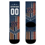 Auburn Tigers Socks Personalized Star Stripes Navy Blue White Best Selling