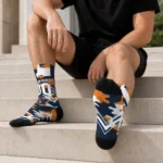 Auburn Tigers Socks Personalized Woodland Camo Navy Blue Best Selling