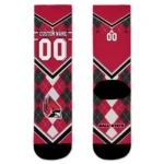 Ball State Cardinals Socks Personalized Argyle Pattern Red Best Selling