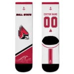 Ball State Cardinals Socks Personalized Nautical Icons Red White Best Selling