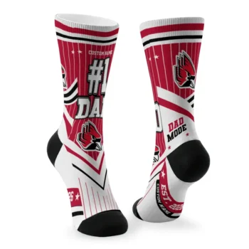 Ball State Cardinals Socks Personalized Pinstripe Chevron Red White Fashion Forward