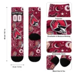 Ball State Cardinals Socks Personalized Scattered Icons Red Best Selling