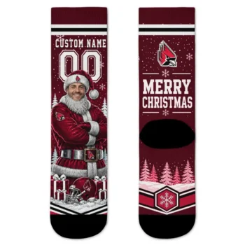 Ball State Cardinals Socks Personalized Snowy Scene Red White Best Selling