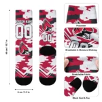 Ball State Cardinals Socks Personalized Woodland Camo Red Best Selling