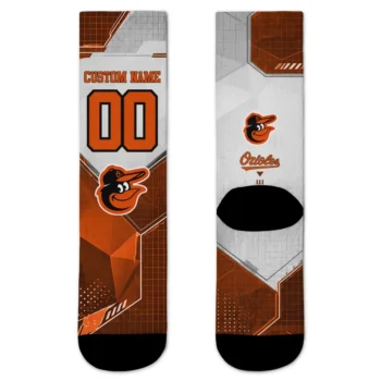 Baltimore Orioles Socks Custom Geometric Tech Orange Best Selling