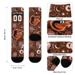 Baltimore Orioles Socks Custom Scattered Icons Orange Best Selling