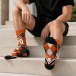 Baltimore Orioles Socks Customized Argyle Pattern Orange Best Selling