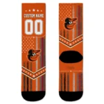 Baltimore Orioles Socks Customized Star Stripes Orange White Best Selling