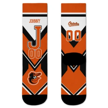 Baltimore Orioles Socks Personalized Arrow Blocks Orange Best Selling