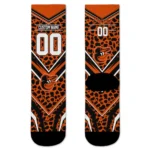 Baltimore Orioles Socks Personalized Leopard Print Orange Black Best Selling