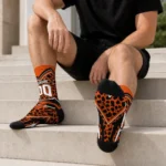 Baltimore Orioles Socks Personalized Leopard Print Orange Black Best Selling