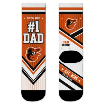 Baltimore Orioles Socks - Personalized Pinstripe Chevron Orange White